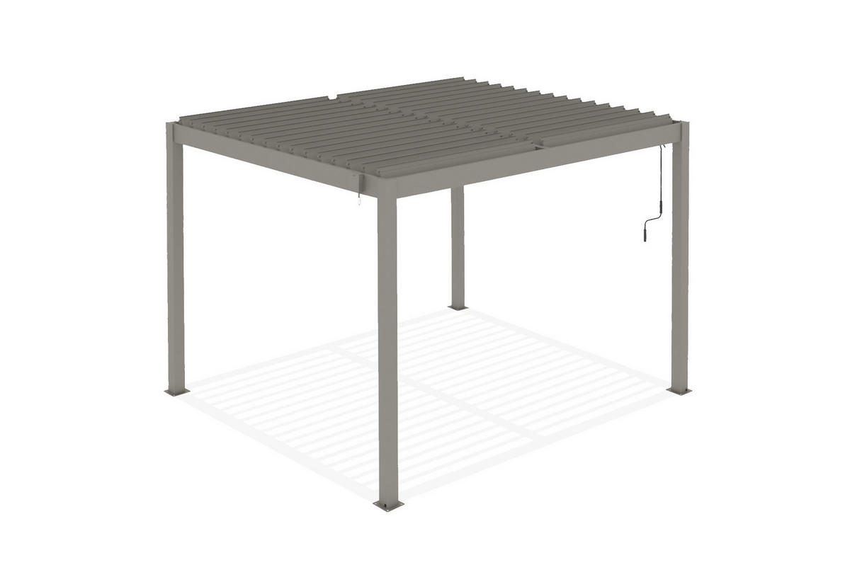 PERGOLA bioklimatisch freistehend Piana taupe 3x2,5m Aluminium - Taupe, Metall (304/218/255cm) - Cazeboo