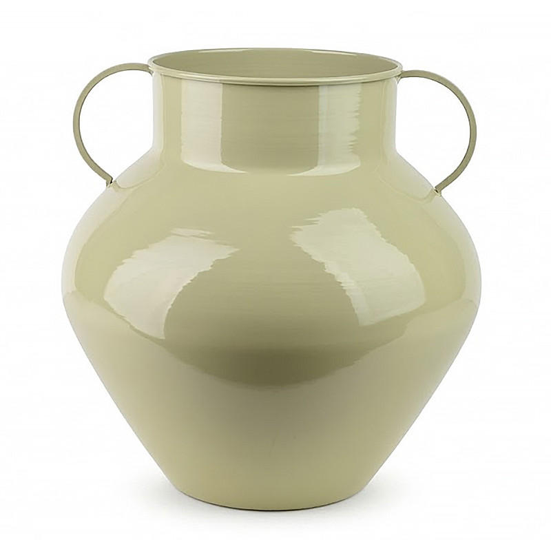 VASE ROGER 18,5/31/34cm Salbei Metall - Grün, Metall (32cm) - Mondex