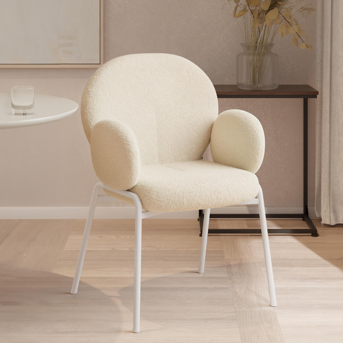 STUHL 6er Set Scandi Belastbarkeit 120 kg 61 5 x 62 x 90 - Creme, Kunststoff (62/90/61.5cm) - tectake