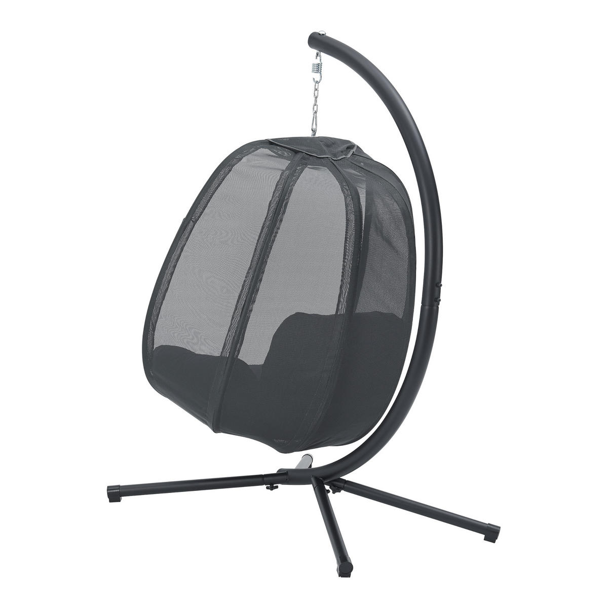 HÄNGESESSEL Abegondo - Dunkelgrau, Kunststoff (120/168/108cm) - [en.casa]