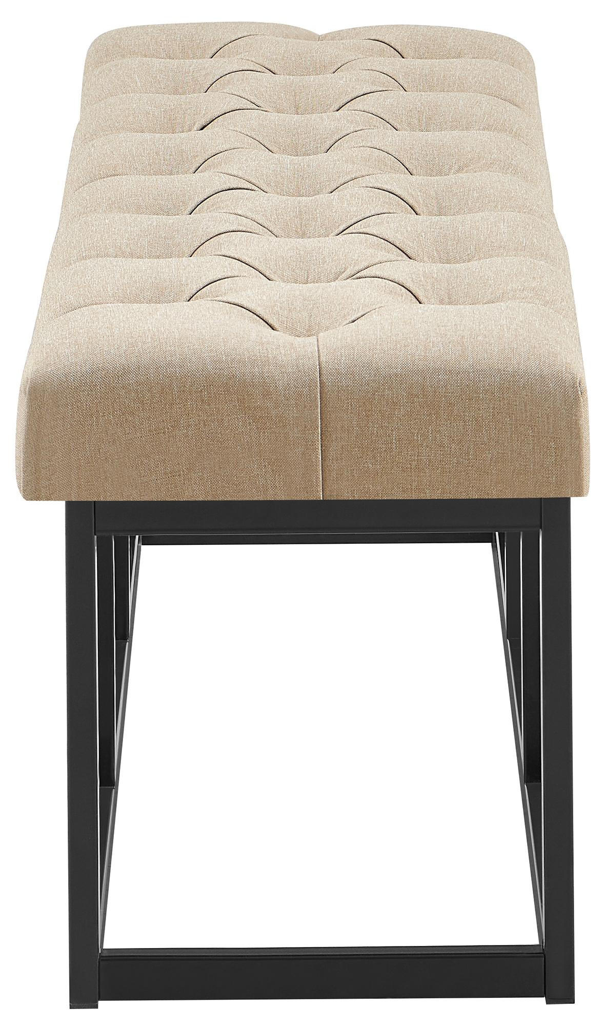 SITZBANK 120/38 cm Stoff Taupe - Taupe/Schwarz, Textil/Metall (120/46/38cm) - CLP