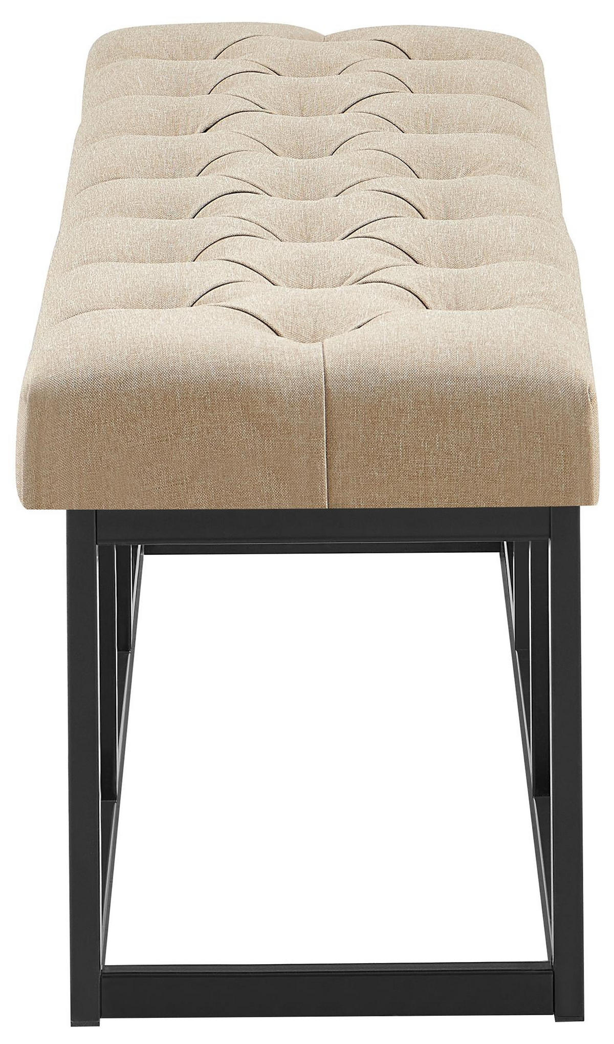 SITZBANK 120/38 cm Stoff Taupe - Taupe/Schwarz, Textil/Metall (120/46/38cm) - CLP