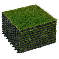 KUNSTRASENPLATTEN 10er-Set DE-13759 30x30 cm Grün - Grün, Kunststoff (30/30/3cm) - ComfortXL