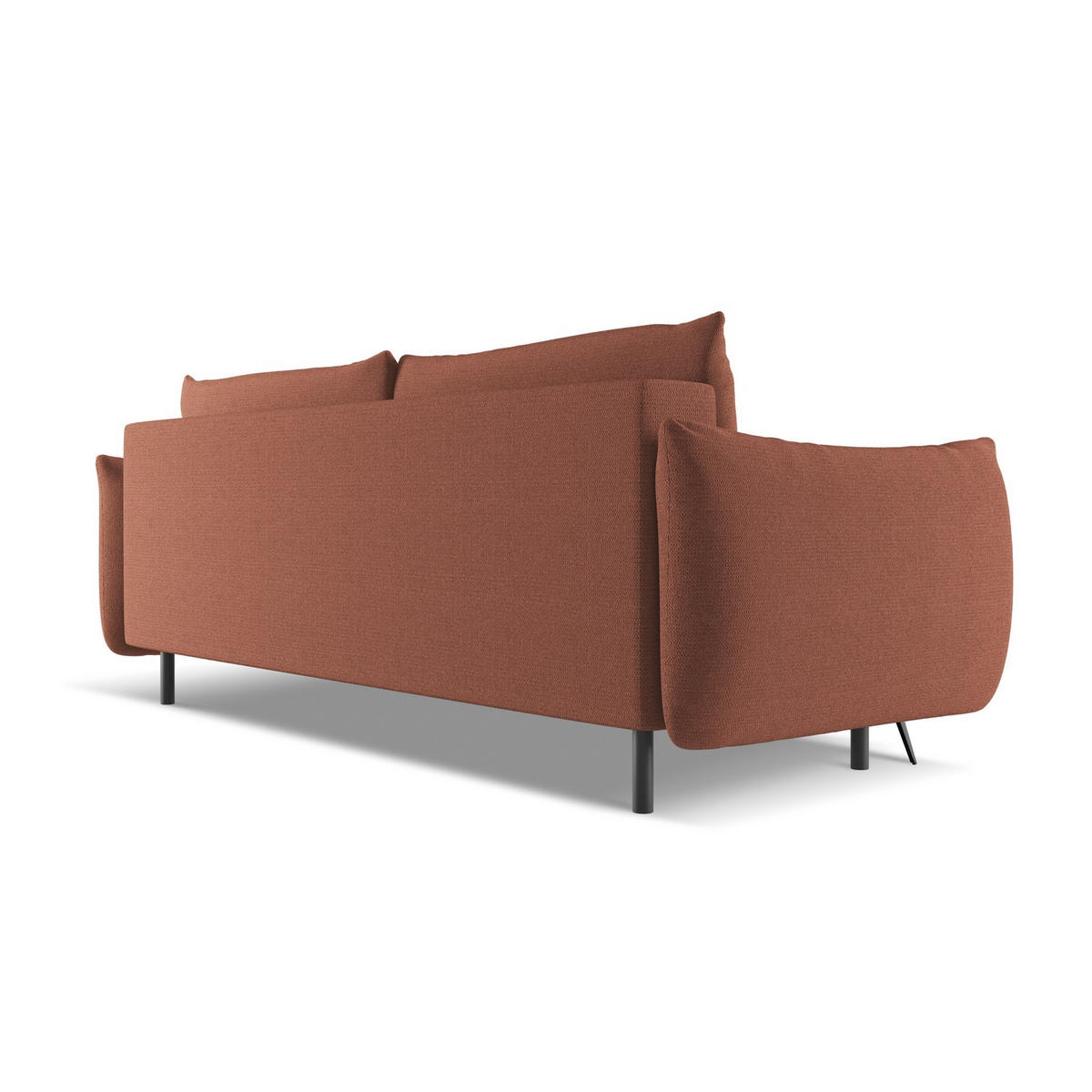 3-SITZER SOFA mit Schlaffunktion Chenille Stoff Pink - Pink/Hellrosa, Textil/Metall (230/86/105cm) - LaMiaSofa