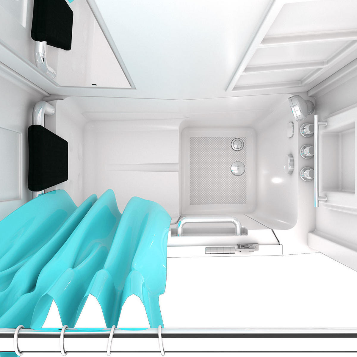 SENIORENDUSCHE Wanne Tür S08D-TH-A-L - Weiß, Glas/Kunststoff (68/110/205cm) - AcquaVapore by Sandra Jentho