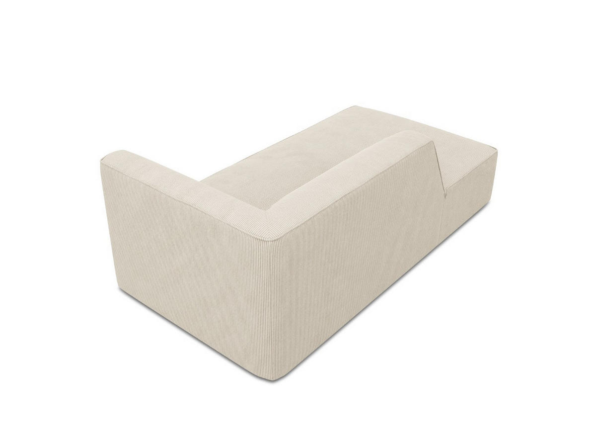 CHAISELONGUE links Ruby aus Cord leichtes beige - Creme, Textil (93/69/180cm) - Micadoni