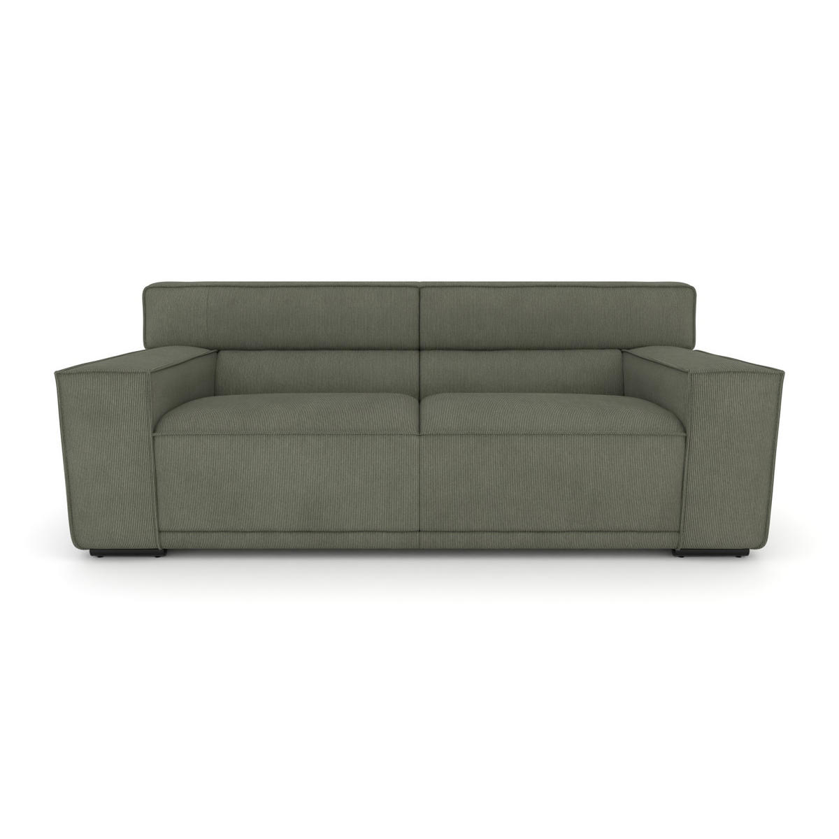 3-SITZER Umea Cord Grün 204/106/78 cm - Waldgrün, Kunststoff/Textil (204/78/106cm) - foamnova