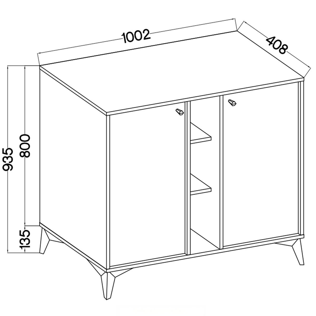 KOMMODE FLOREN, Creme/Gold - Creme, Holzwerkstoff/Metall (100.2/93.5/40.8cm) - KONSIMO®