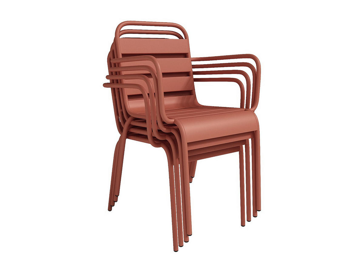 GARTENSESSEL stapelbar 2er-Set - Metall - Terracotta - MIRMANDE von MYLIA - Terracotta, Metall (56/79/59cm) - Vente-Unique