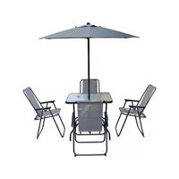 GARTEN-ESSMÖBELENSEMBLE convivia - Hellgrau, Metall - Habitat Garten