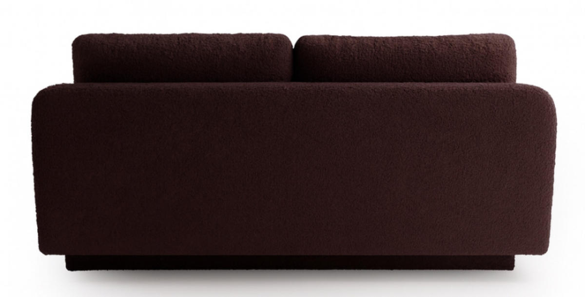 SOFA Pflaumenbraun MAJA Mit Schlaffunktion Bouclé Ausziehbar - Braun, Textil (209/96/96cm) - Sepro Meble