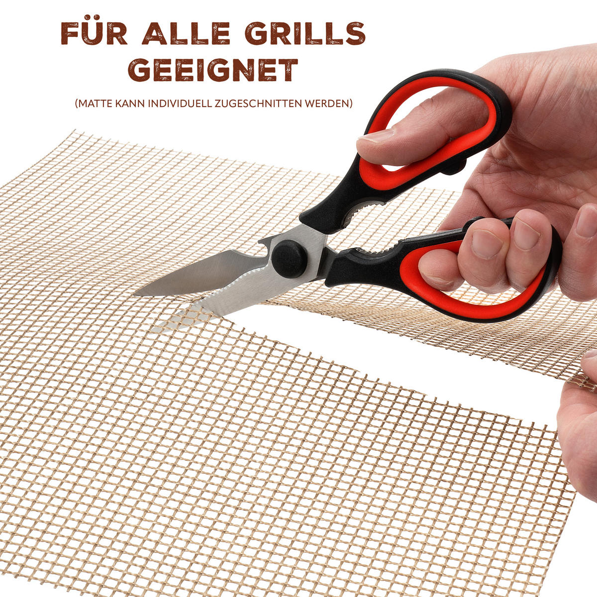 GRILLMATTE 3er-Set, beigefasergewebe - Naturfarben, Kunststoff (36/42cm) - bremermann