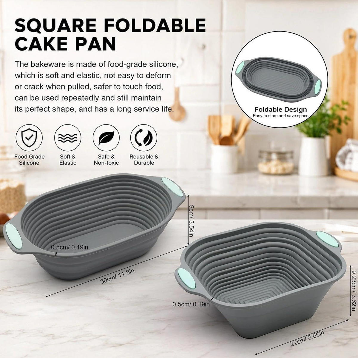 BROTBACKFORM Silikon Grau 26.5 cm - Grau, Kunststoff (30/8.7/16.5cm)