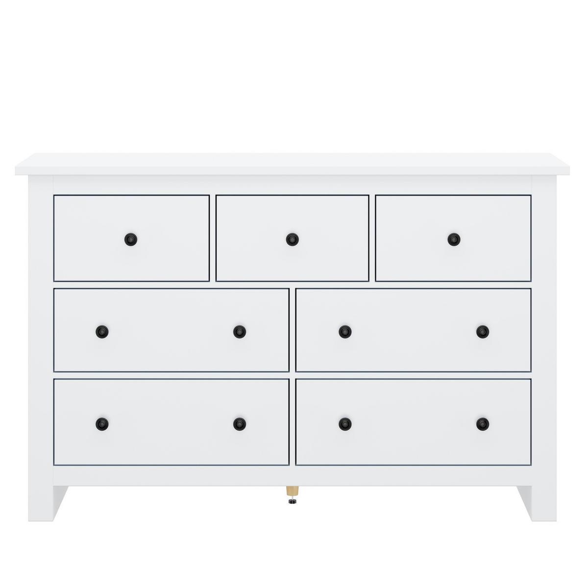 ANRICHTE Sideboard 152/40/88,5 cm aus Spanplatte mit 7 Schubladen im Landhausstil Weiß - Weiß, Holzwerkstoff (150/89/40cm) - Modenvie