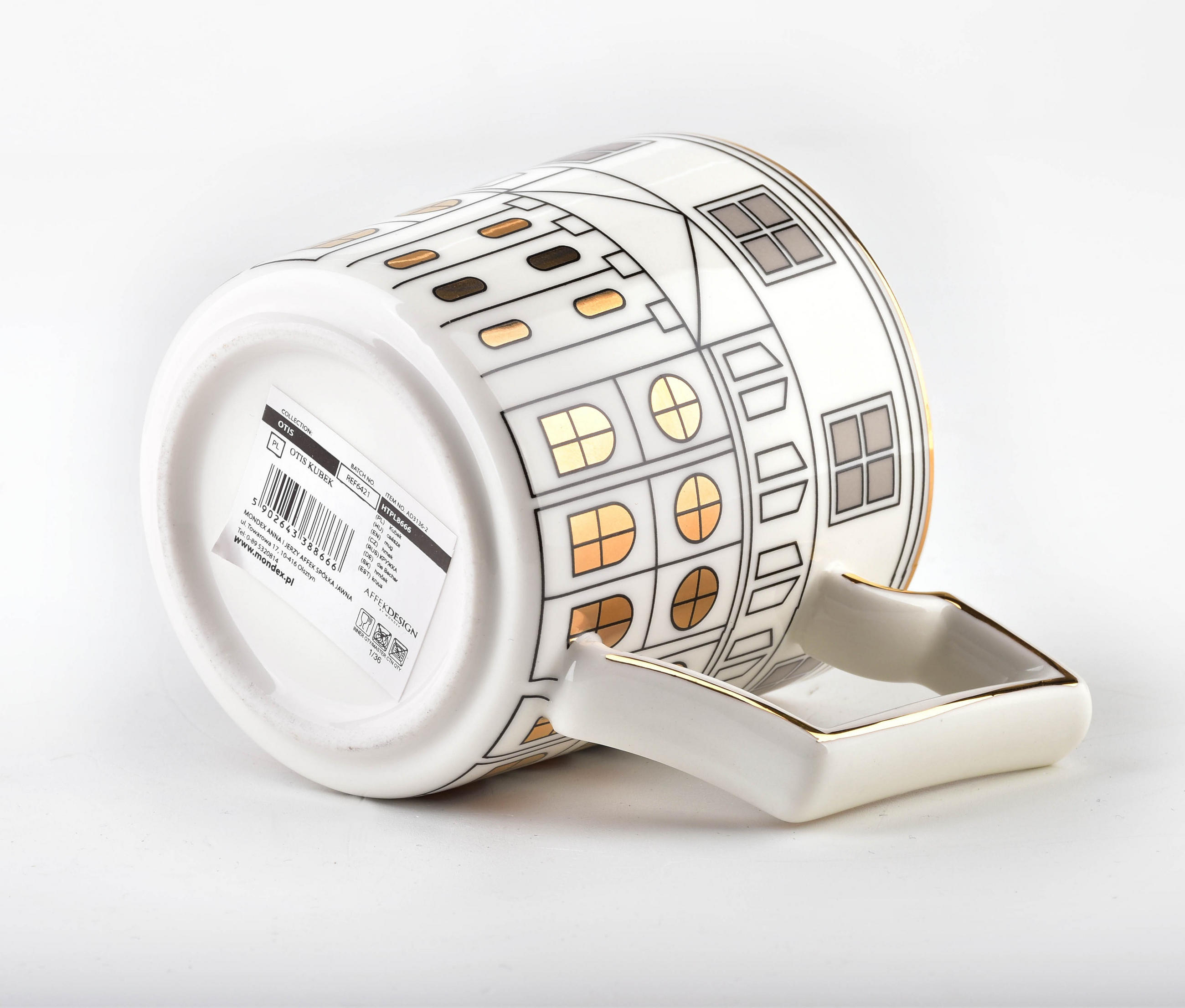 BECHER Otis Gold 11.5/10/10 cm Keramik - Goldfarben, Keramik (0.36L) - Mondex