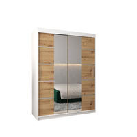 SCHWEBETÜRENSCHRANK 200/150/62 2-türig - Silberfarben/Eiche Artisan, Holz/Kunststoff (150/200/62cm) - MÖBEL KRYSPOL