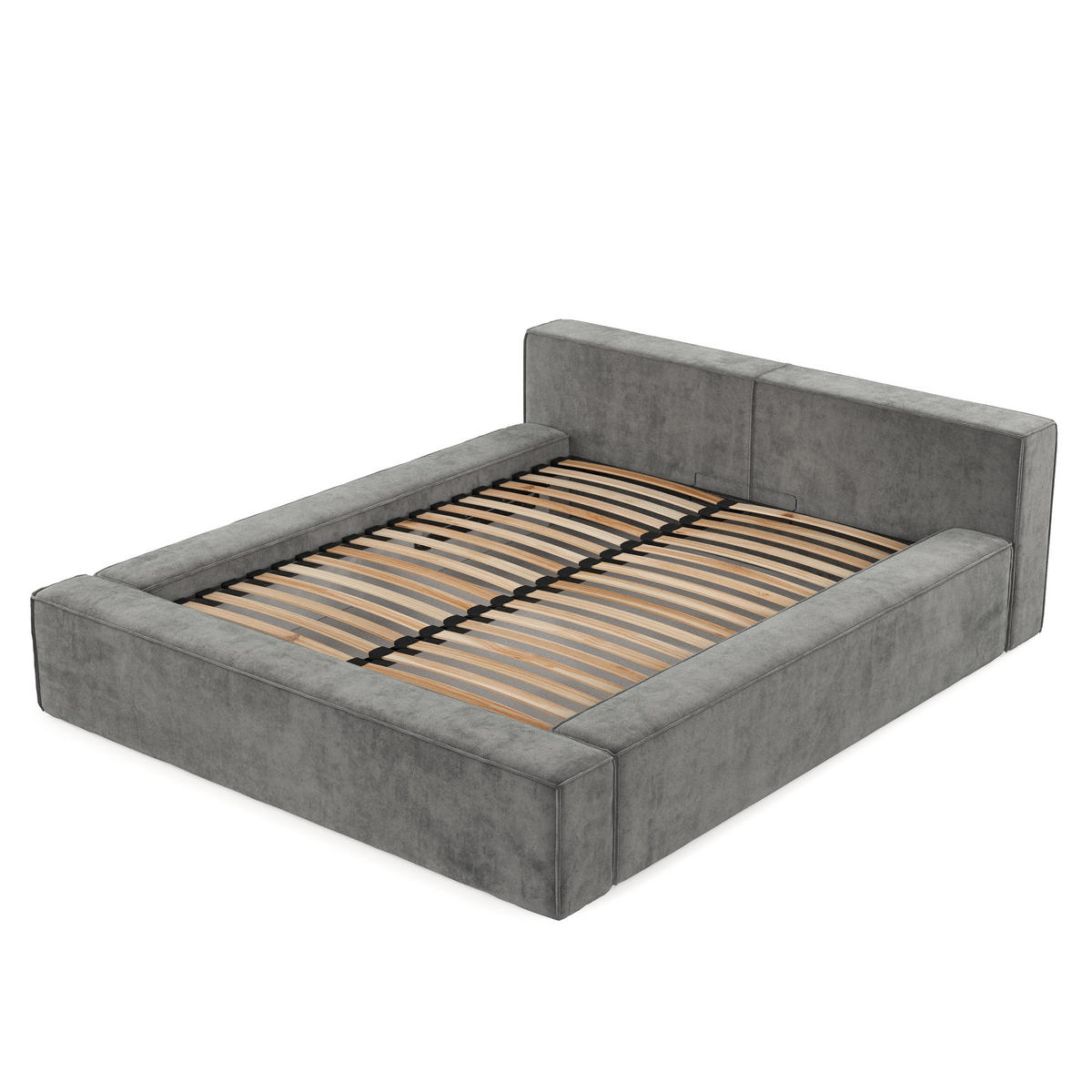 POLSTERBETT Casto mit Stauraum 180/200 cm Grau im Terra NW Stoff - Schwarz/Naturfarben, Holz/Holzwerkstoff (180/200cm) - AltaBeds