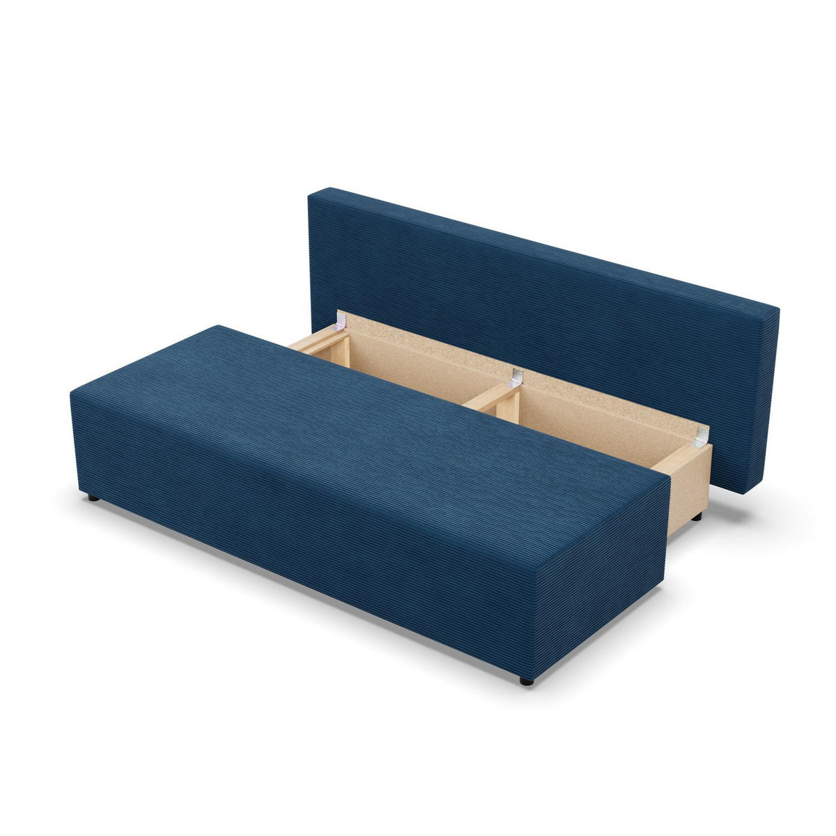 SOFA 3-SITZER MIT SCHLAFFUNKTION FERMO Dunkelblau - Dunkelblau, Textil (92/95/191cm) - Mebligo