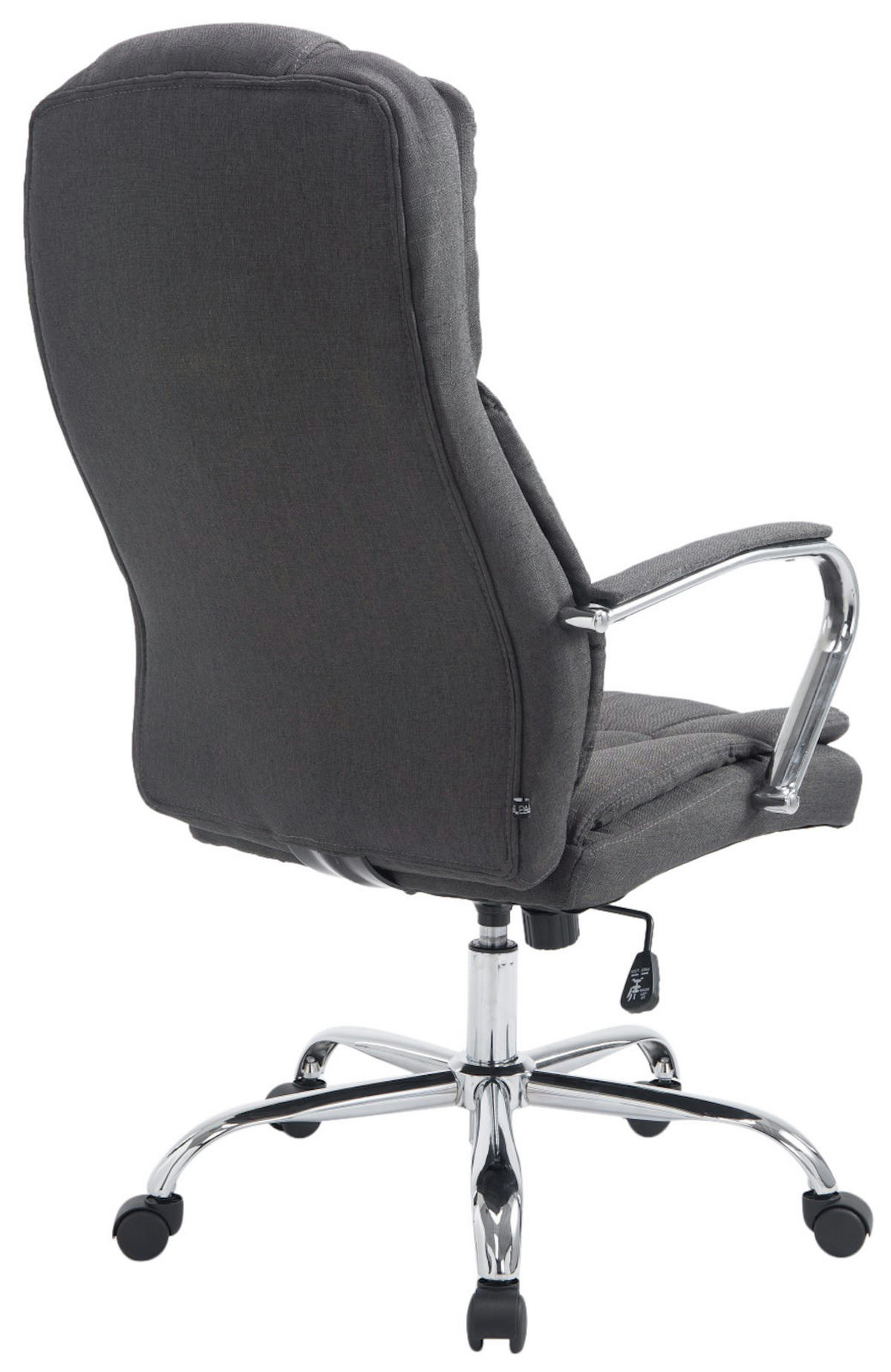 BÜROSTUHL JUBEL Stoff 115x62x70 Dunkelgrau Stoff Metall - Dunkelgrau, Textil/Metall (62/115/70cm) - DELUKE