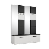 GARDEROBENSCHRANK MODULO 161,2/204/40 cm Modern Garderobe-Set Weiß - Schwarz/Weiß, Holzwerkstoff (161.2/204/40cm) - MASSENO