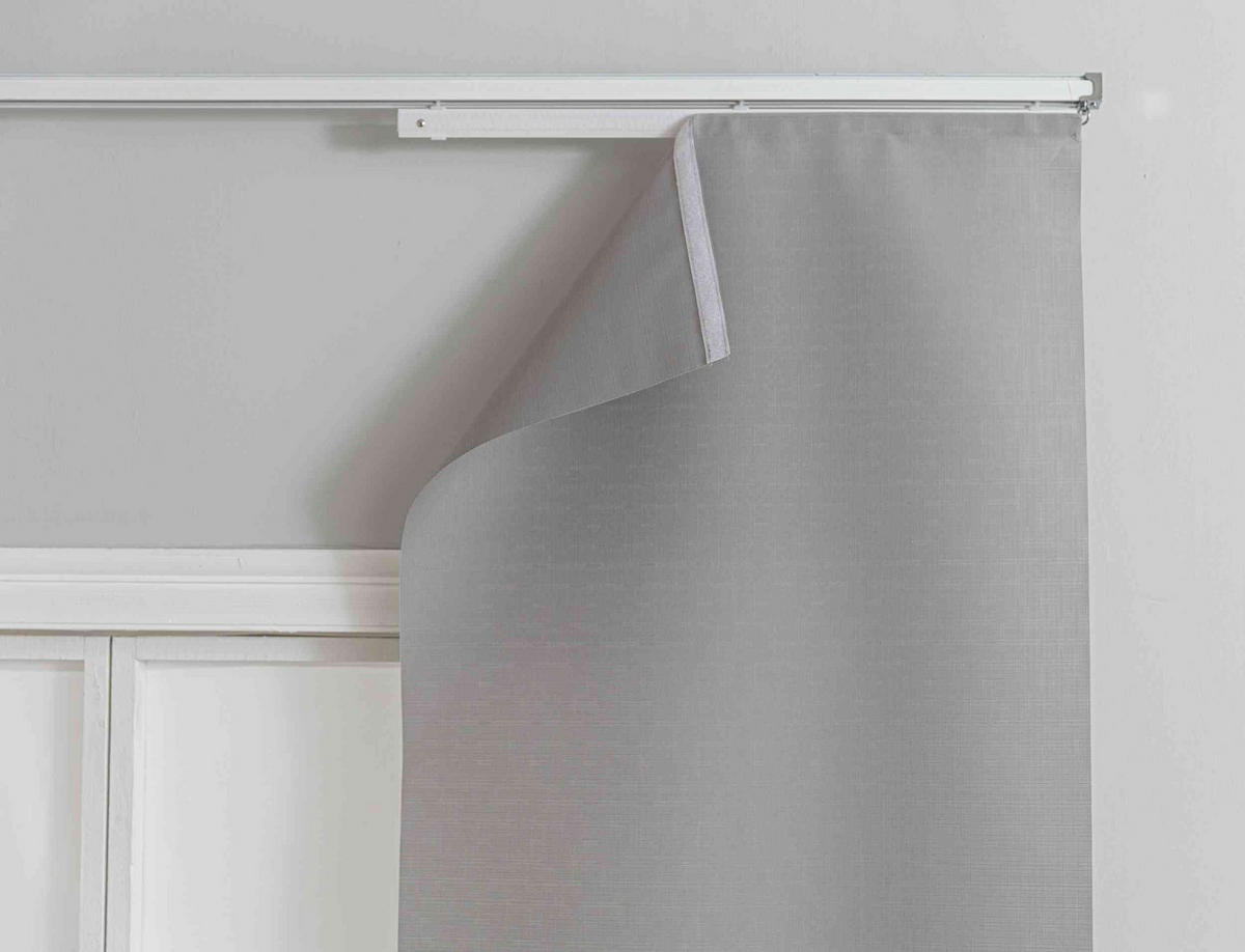 SCHIEBEGARDINE 2ER SET »New Amsterdam« HxB 245x60 cm Grau - Grau, Textil (60/245cm) - Gardinenbox