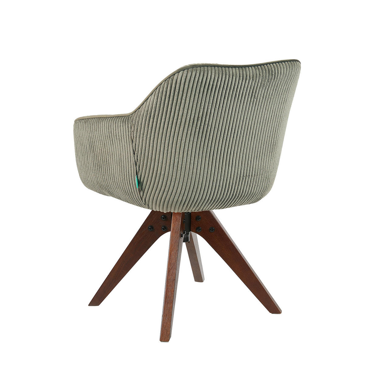 ARMLEHNSTUHL Mika-Finn 2er-Set - Nussbaumfarben/Grün, Eichenholz/Holz (60/82/61cm) - DUBI Möbel