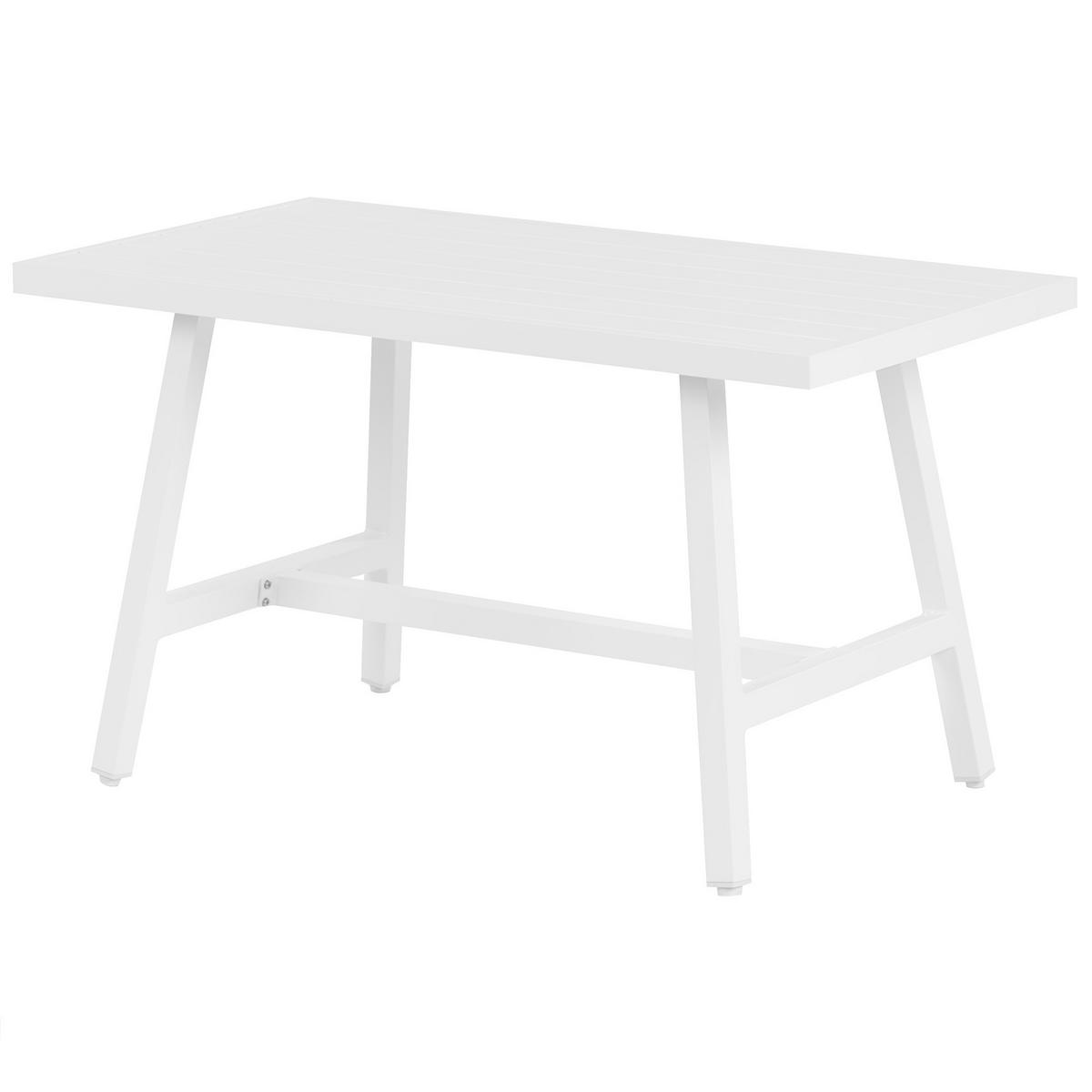 GARTENTISCH Weiß Fratte - Weiß, Metall (120/64/69cm) - Beliani
