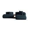 ECKSOFA modular rechts Martina aus strukturiertem Stoff jeansblau 2 Sitzplätze - Blau, Textil (176/285cm) - Micadoni