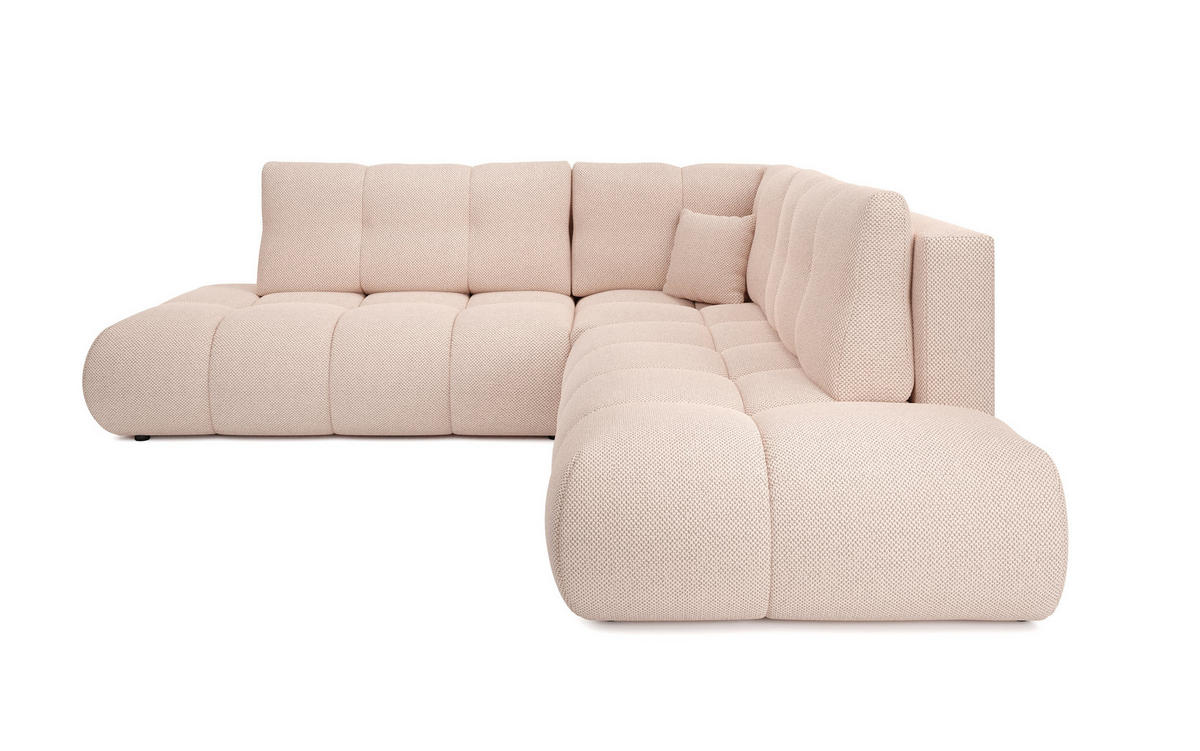 ECKSOFA DUCA II L-S Orange Jersey mit Schlaffunktion - Orange, Holz (266.5/266.5cm) - MASSENO