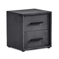 NACHTTISCH NAPOLI 49/53/42 cm, Schwarz, zwei Schubladen - Schwarz/Braun, Holz/Kunststoff (49/42/53cm) - Consilio Concept