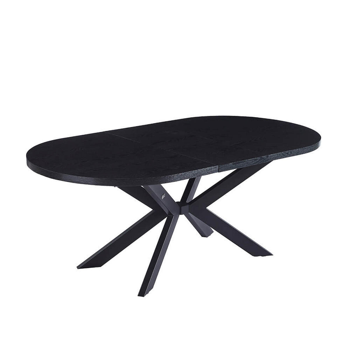 ESSTISCH Oval Ausziehbar AVENTI inkl. Sternfuß - 160-200 x 100 cm Dark Oak - Schwarz, Holz (160/100/4cm) - Home Deluxe