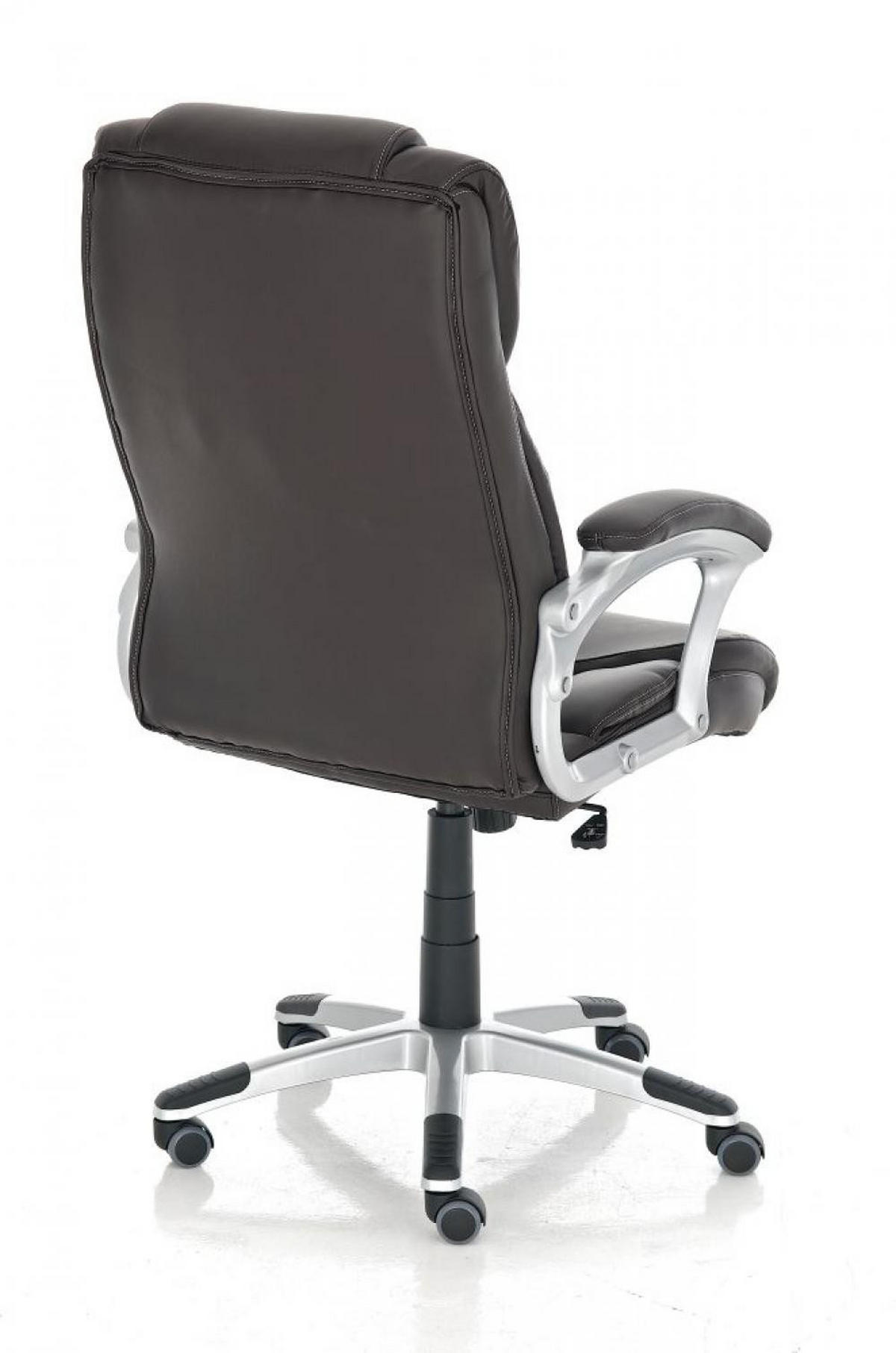 CHEFSESSEL Lederlook braun - Braun/Grau, Kunststoff/Textil (72/115/52cm) - CLP