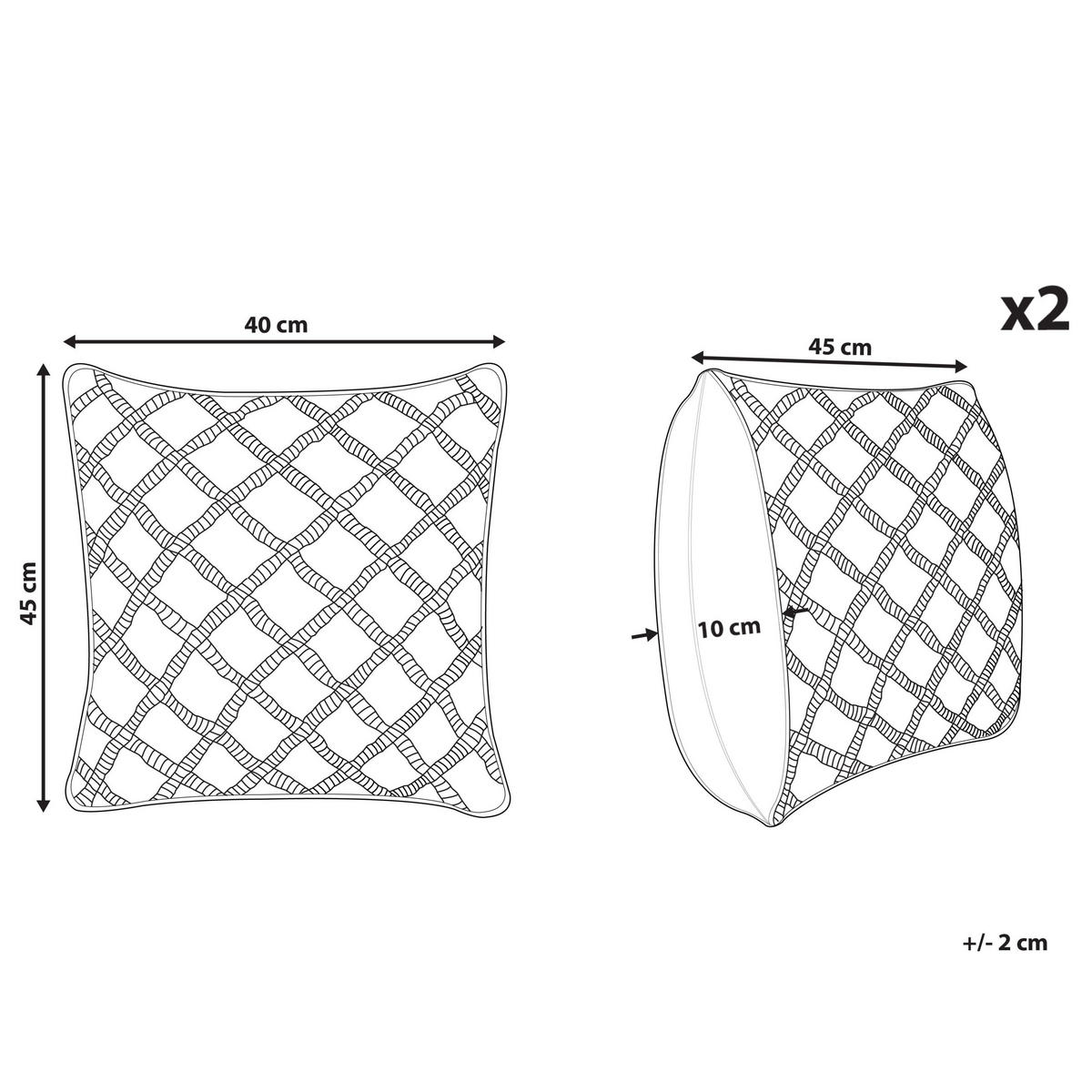 Dekokissen 2er-Set Grau 40/45 cm Kizkalesi - Grau, Naturmaterialen (45/40cm) - Beliani