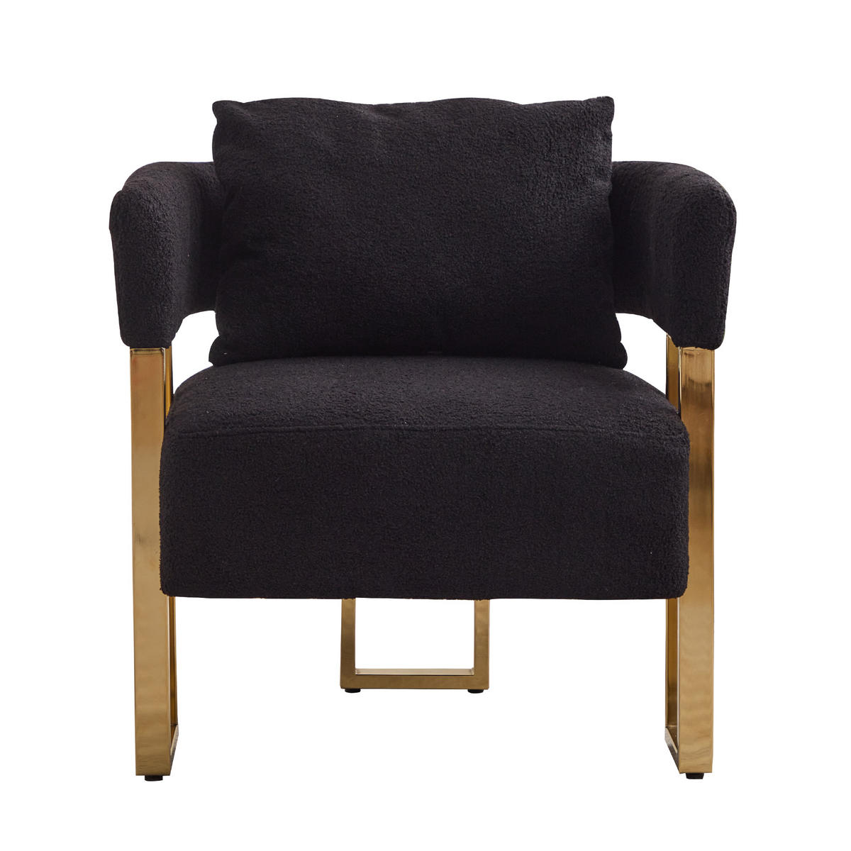 SESSEL Minimalistisch-luxuriös mit Kissen, DE-42889, Schwarz - Schwarz, Metall (68/70/68cm) - ComfortXL