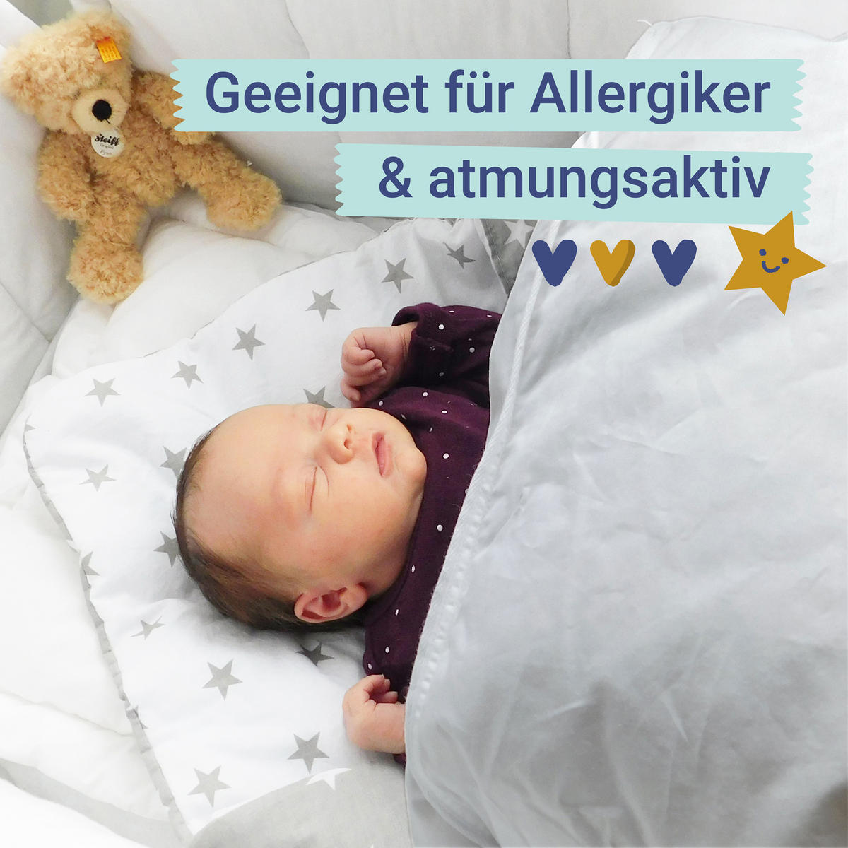 KINDERBETTDECKE, 80x80 cm, 100% Baumwolle, Weiß - Weiß, Textil (80/80cm) - Zollner