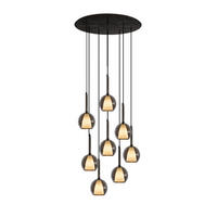 GALERIELEUCHTE Belluna 8-flammig Rauch Ø 14cm - Anthrazit, Glas (14/14/35cm) - s.luce