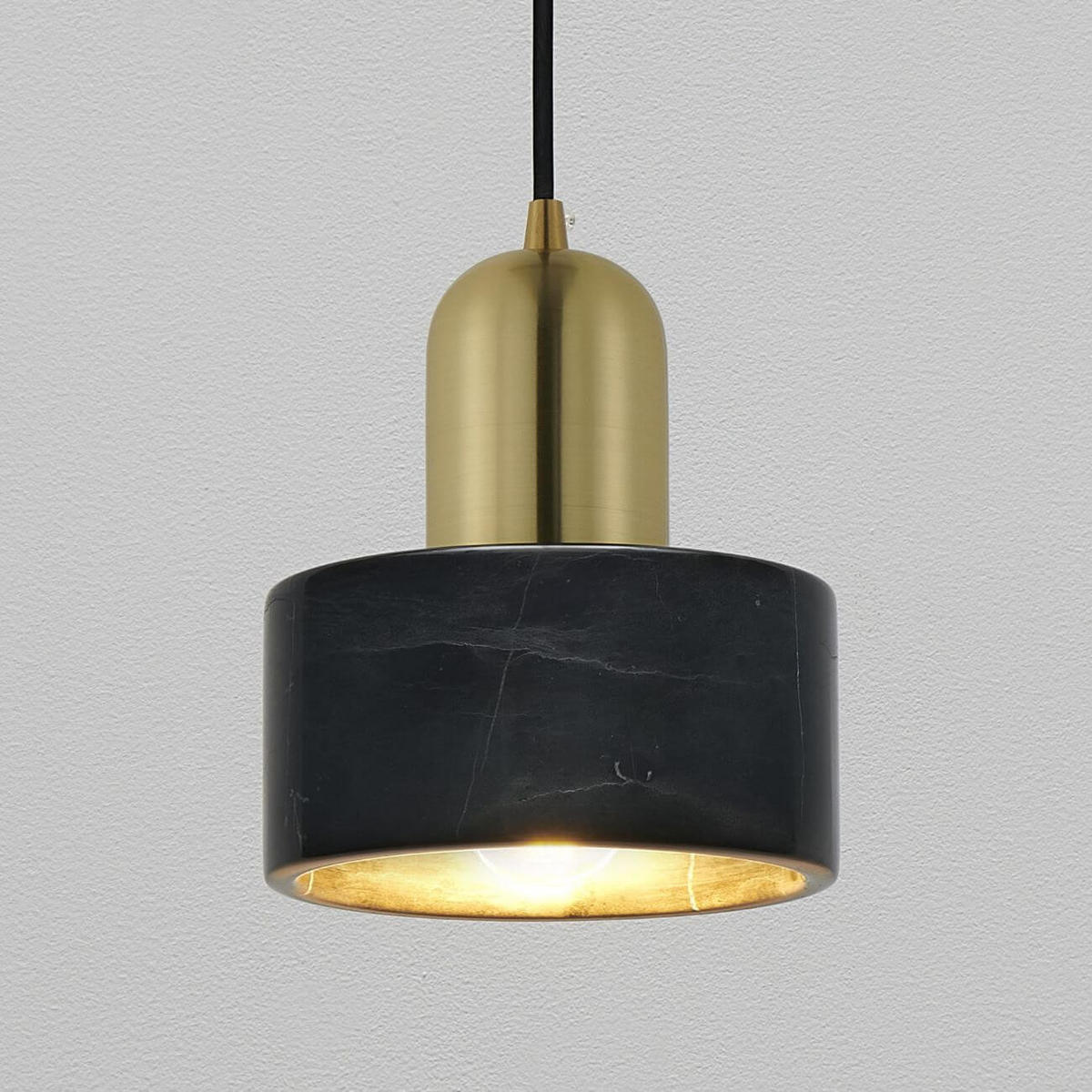 HÄNGELEUCHTE Meryl, Schwarz und gold, 15cm - Goldfarben, Metall (15/15/15cm) - KOSILUM