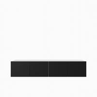 LOWBOARD MIVO 200/41/40 cm, Hängender TV-Schrank Weiß / Schwarz - Schwarz/Weiß, Holzwerkstoff (200/41/40cm) - MASSENO