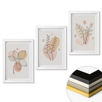 WANDBILDER 3er-Set - 20x30 cm Weißer Rahmen - Pastellfarbene Pflanzenzeichnungen - Weiß, Kunststoff (20/30cm) - ArtPrintCave