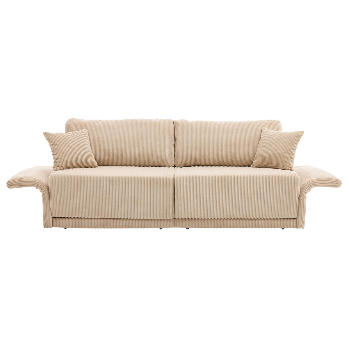SOFA klappbar 182 cm Beige Cord mit Schlaffunktion - Beige, Kunststoff (182/84/88cm) - Meubliv
