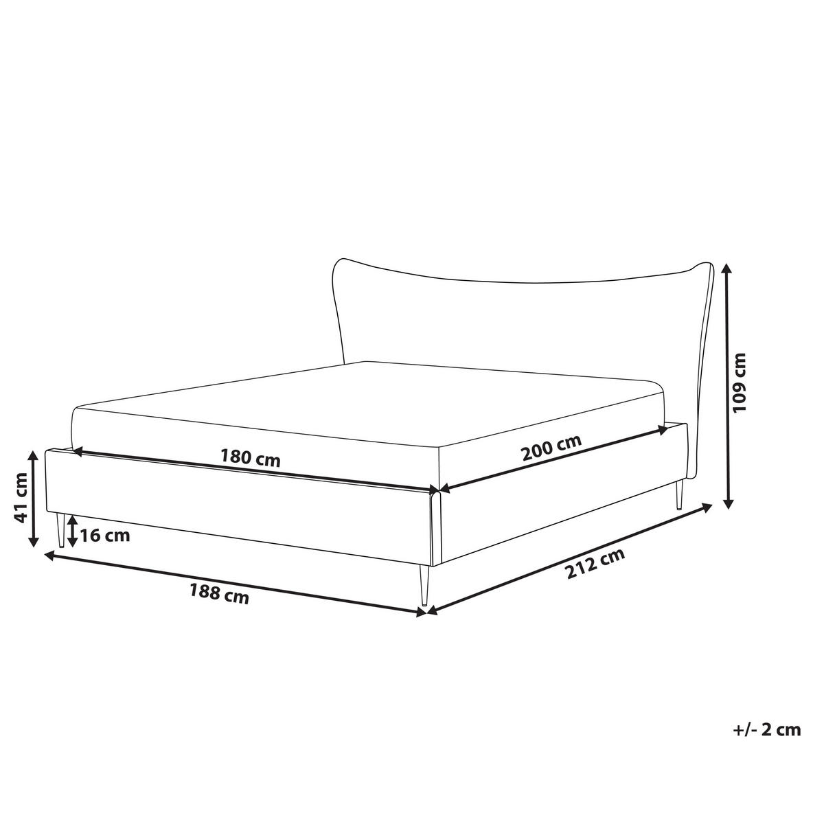 POLSTERBETT 180/200cm Pfirsichrosa Chaleix - Pink, Textil (180/200cm) - Beliani