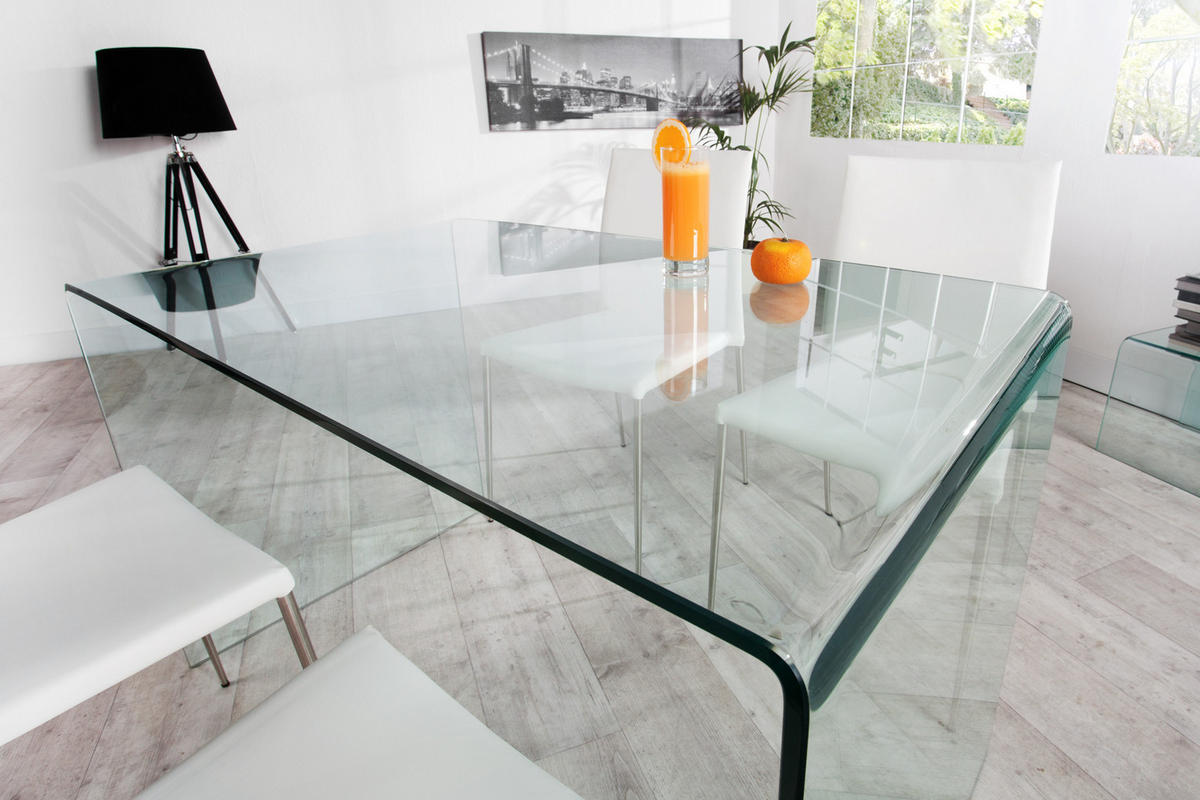 SCHREIBTISCH FANTOME Glas Transparent 120 cm - Transparent, Glas (70/120/73cm) - riess-ambiente