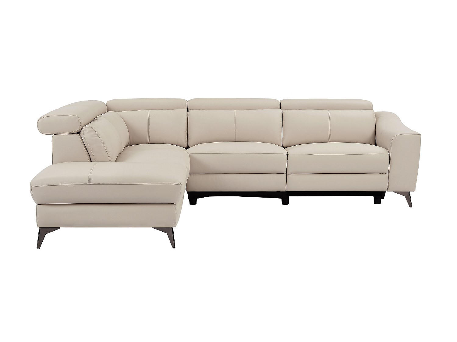 RELAXSOFA - 5 Personen - Leder - Cremefarben - Creme, Leder (275/79/223cm) - Vente-Unique