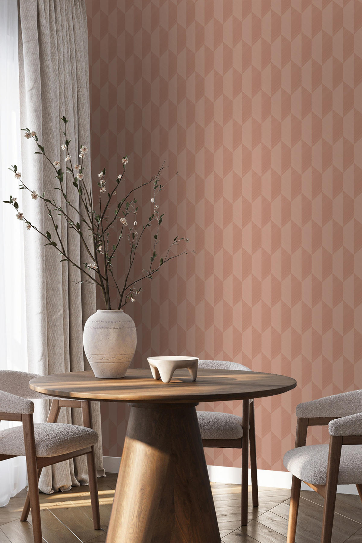 TAPETE 3D Muster 50 x 900 cm - Terracotta, Papier (50/900cm) - Origin Wallcoverings