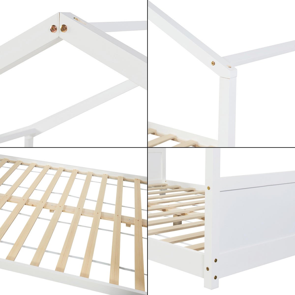 KINDERBETT Simo - Weiß, Holz (120/200cm) - [en.casa]