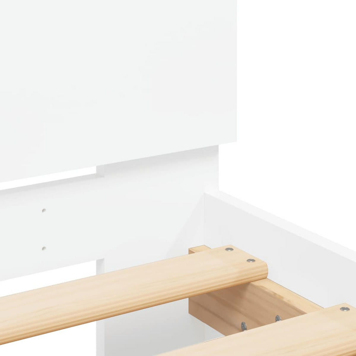 BETTGESTELL Mit Kopfteil Weiss 90/200 Cm Holzwerkstoff - Weiß, Holzwerkstoff (90/200cm) - vidaXL