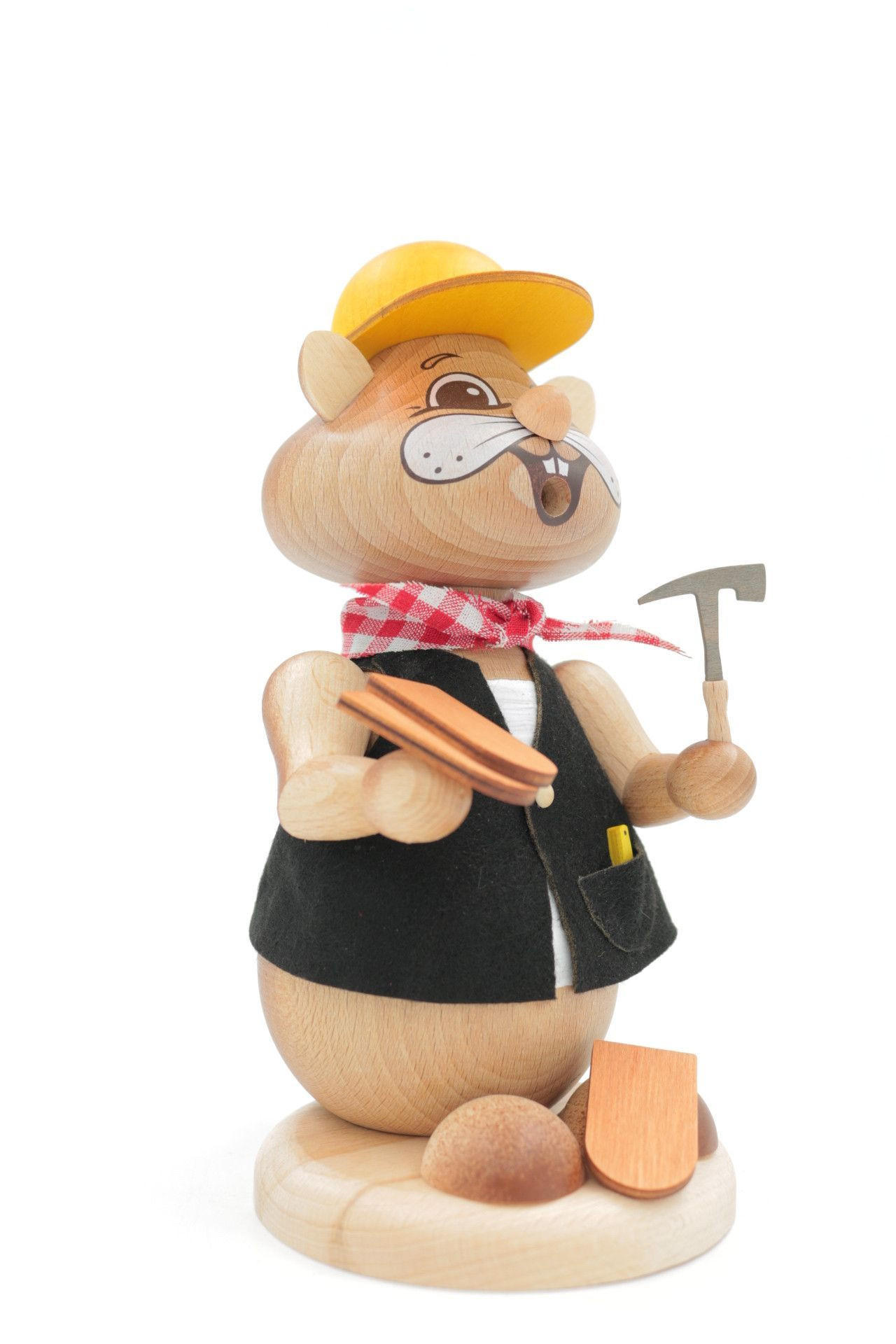 RAUCHFIGUR Hamster Dachdecker 18 cm - Multicolor, Holz (12/18/0.1cm)