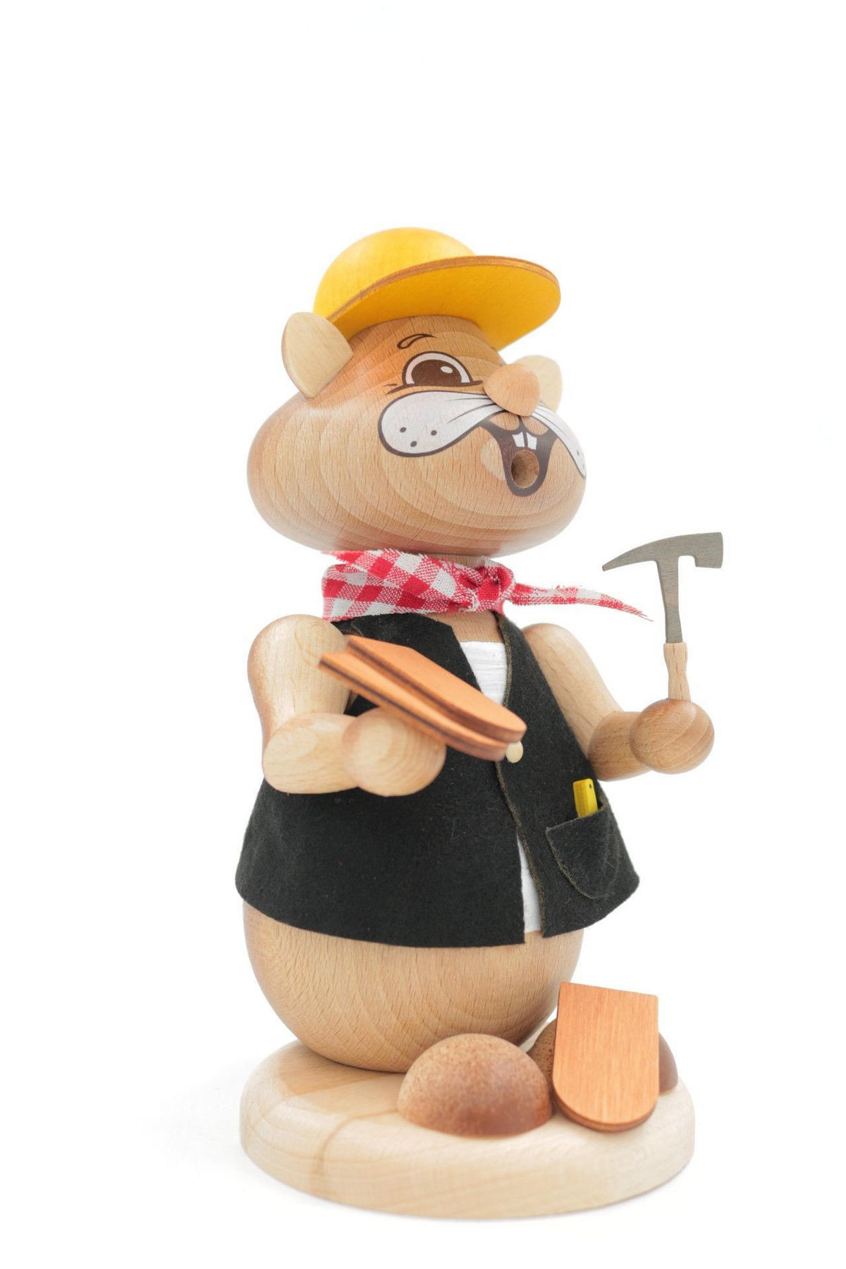 RAUCHFIGUR Hamster Dachdecker 18 cm - Multicolor, Holz (12/18/0.1cm)