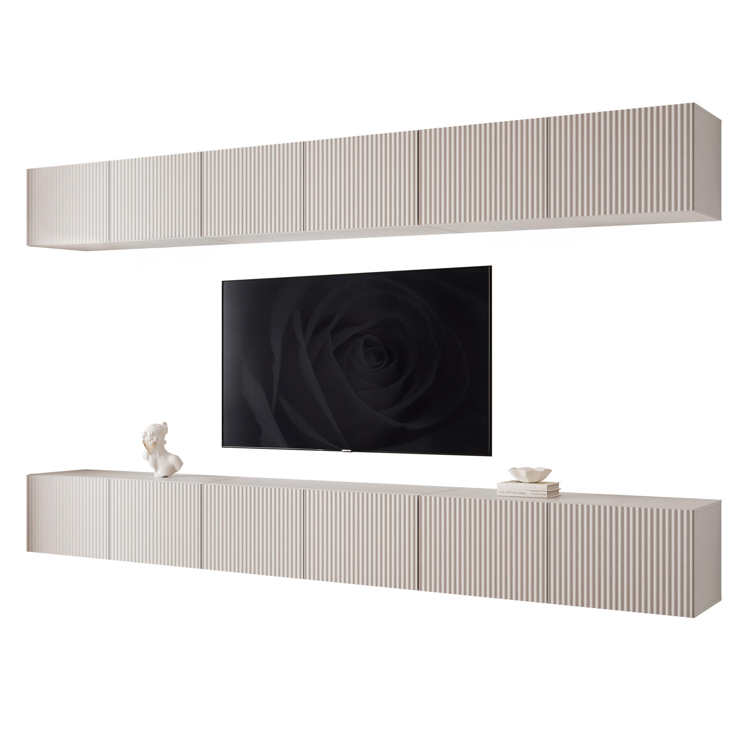 TV-LOWBOARD ANGEL VI mit LED-Beleuchtung, 300 cm Kaschmir - Kaschmir, Holzwerkstoff (300/36/40cm) - Idohome