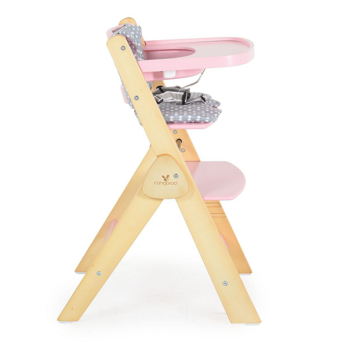 HOCHSTUHL Caramel Holz rosa Kissen, klappbar, Fußstütze, 3-Punkt-Gurt - Rosa, Holz (45/78/55cm) - Cangaroo
